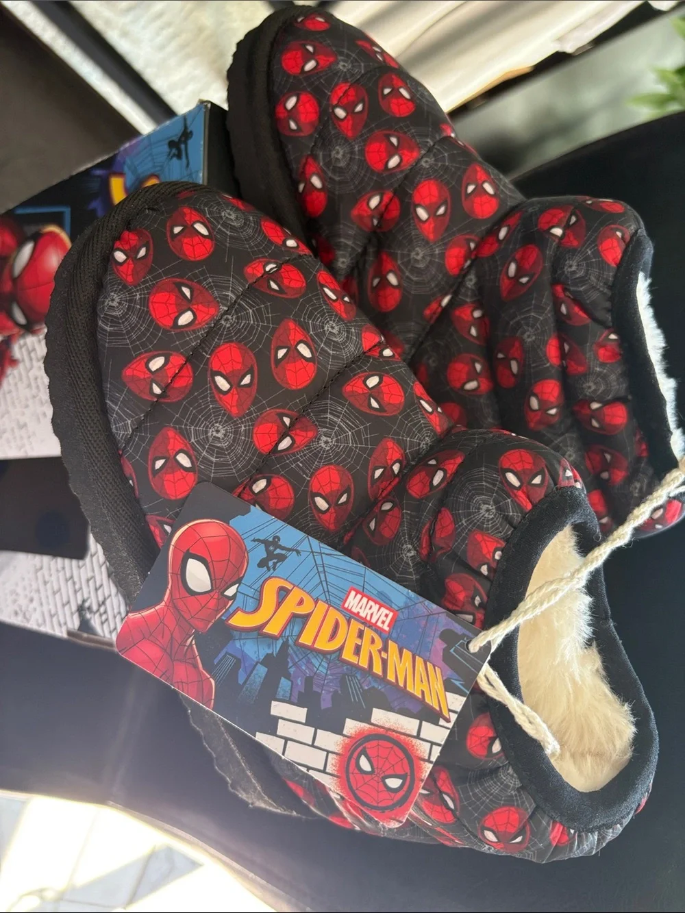 Marvel Spider-Man Toddler Cozy Boots - Black & Red
